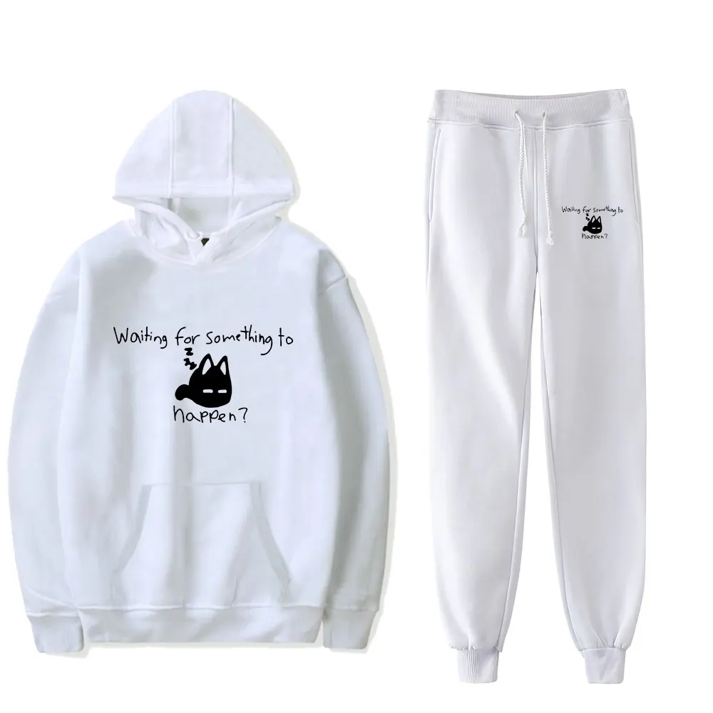 Omori Waiting for Something to Happen Vintage 90s HOODIE Merch Hoodies Set Men Women Hoodies Pants Outerwear Two-Piece Suit 