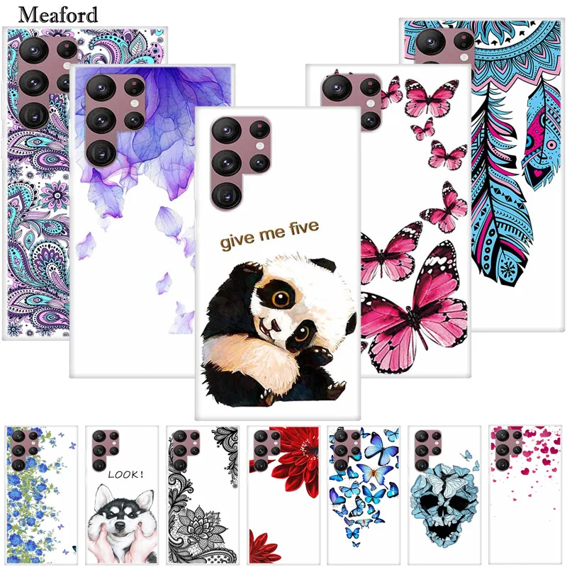 Case for Samsung S22 Transparent Silicone Shield TPU Soft Back Cover for Funda Samsung Galaxy S22 plus Ultra S22+ Clear Coque