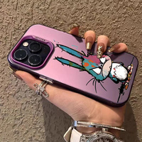 For iPhone 15 11 13 12 14 Pro Max Case Anger Rabbit Duck Matte Laser Phone Cover For iPhone 7 8 Plus X XS XR SE 2022 2020 Cover