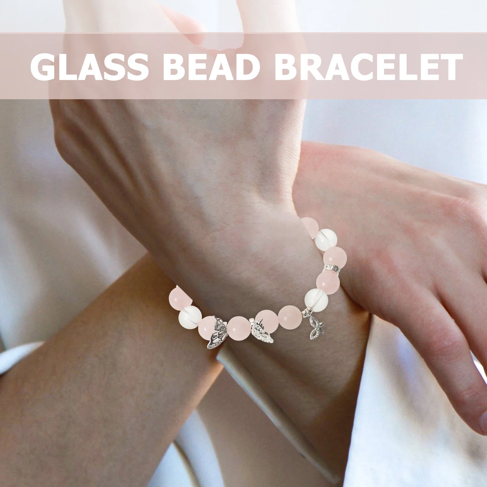 

Elegant Glass Beads Bracelet with Butterfly Charm Women's Fashion Wristband Delicate Jewelry for Everyday Wear and Gifting
