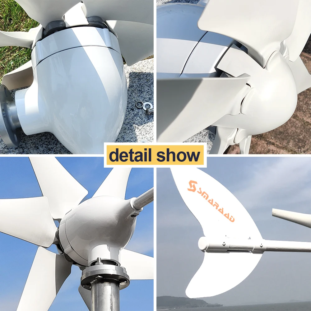 Fast Delivery 1000W Wind Turbine Generator 12V 24V 48V 6 Blades New Energy Windmill With MPPT Controller RV Yacht Farm For Home