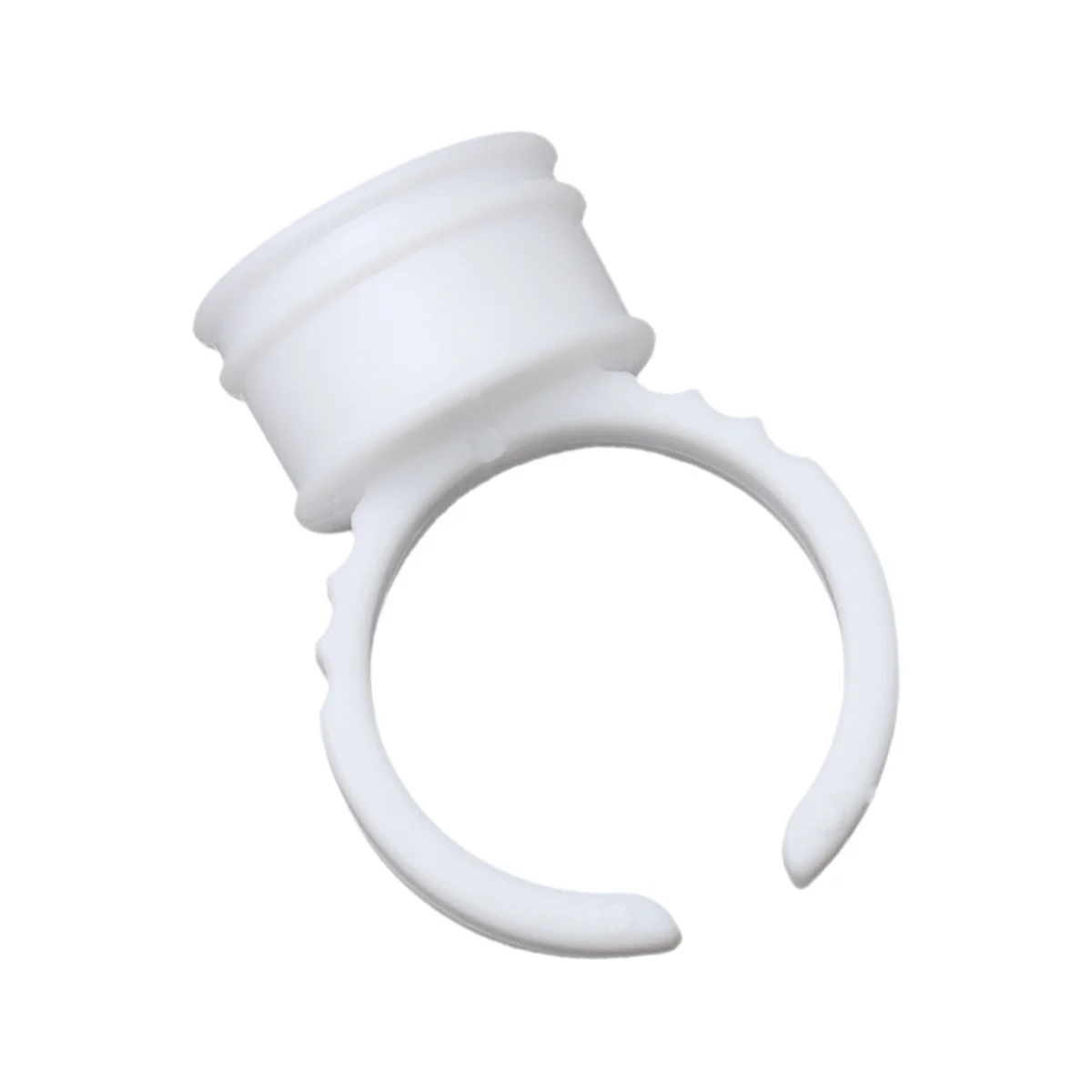 500Pcs No Separation Eyelash Makeup Rings Tool Disposable Ink Ring Holder for Professional Artists Size M White