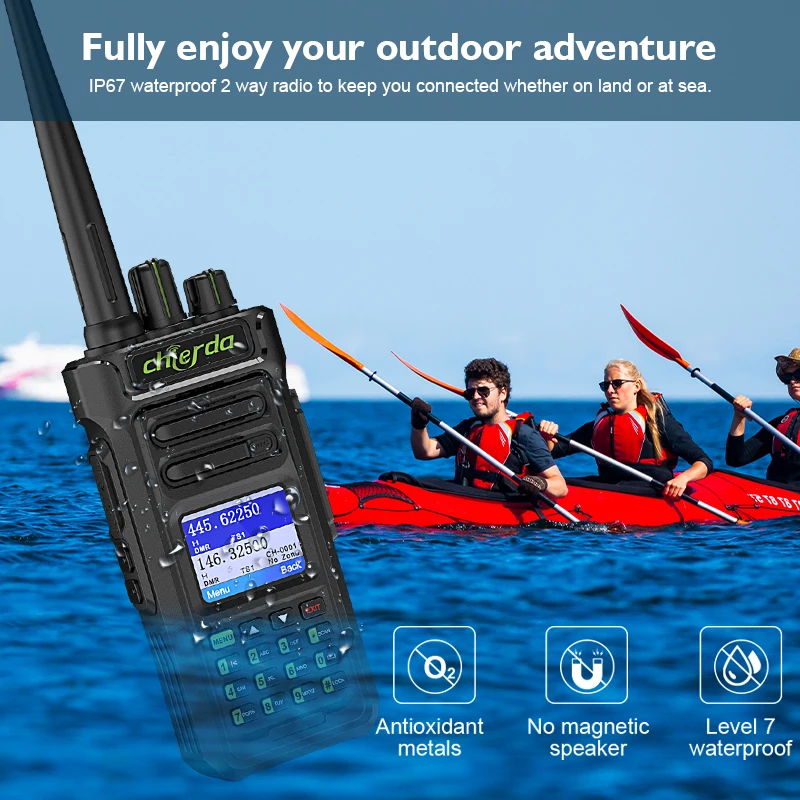 Chierda D7 10W DMR GPS IP67 Waterproof Dual Band Walkie Talkie For HD1 Long range Radio 10KM