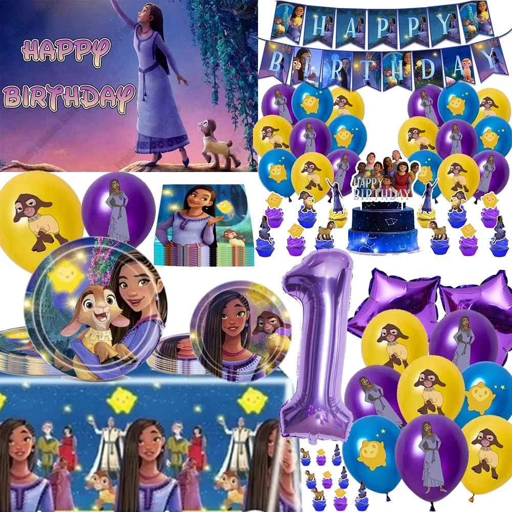 

Wish Theme Party Supplies Asha Girls Birthday Decorations Paper Plates Cups Napkins Banners Baby Shower Gifts for Girls