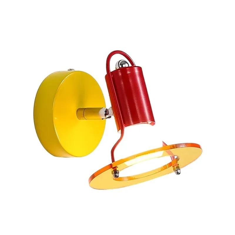 

colorful rocker arm wall lamp, Nordic childlike bedroom bedside study decorative lamp