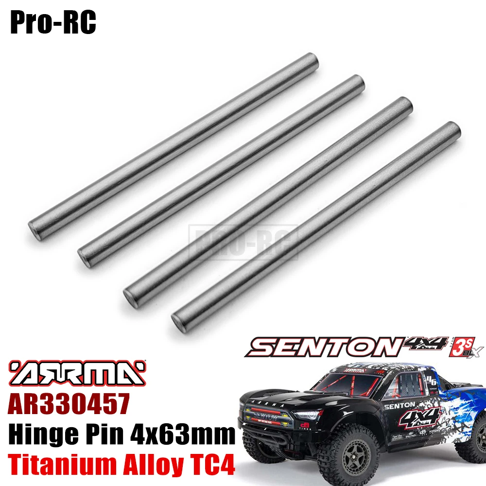 4Pcs AR330457 4x63mm Hinge Pin Titanium TC4 For Arrma 1/10 SENTON 4X4 3S V1 V2 V3 BLX BRUSHLESS SHORT COURSE Truck Rc Parts