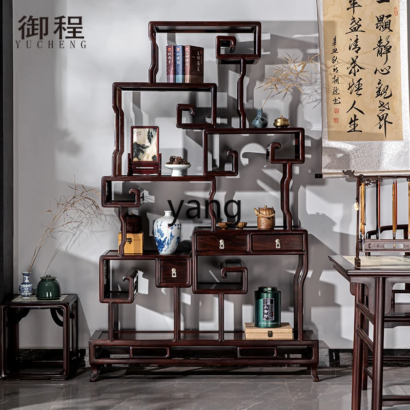 Lmm الكانتونية على غرار حجم كتاب Duobao شعرية الإطار الفرعي الماهوجني غرفة المعيشة Bogu إطار شاشة التقسيم الرف