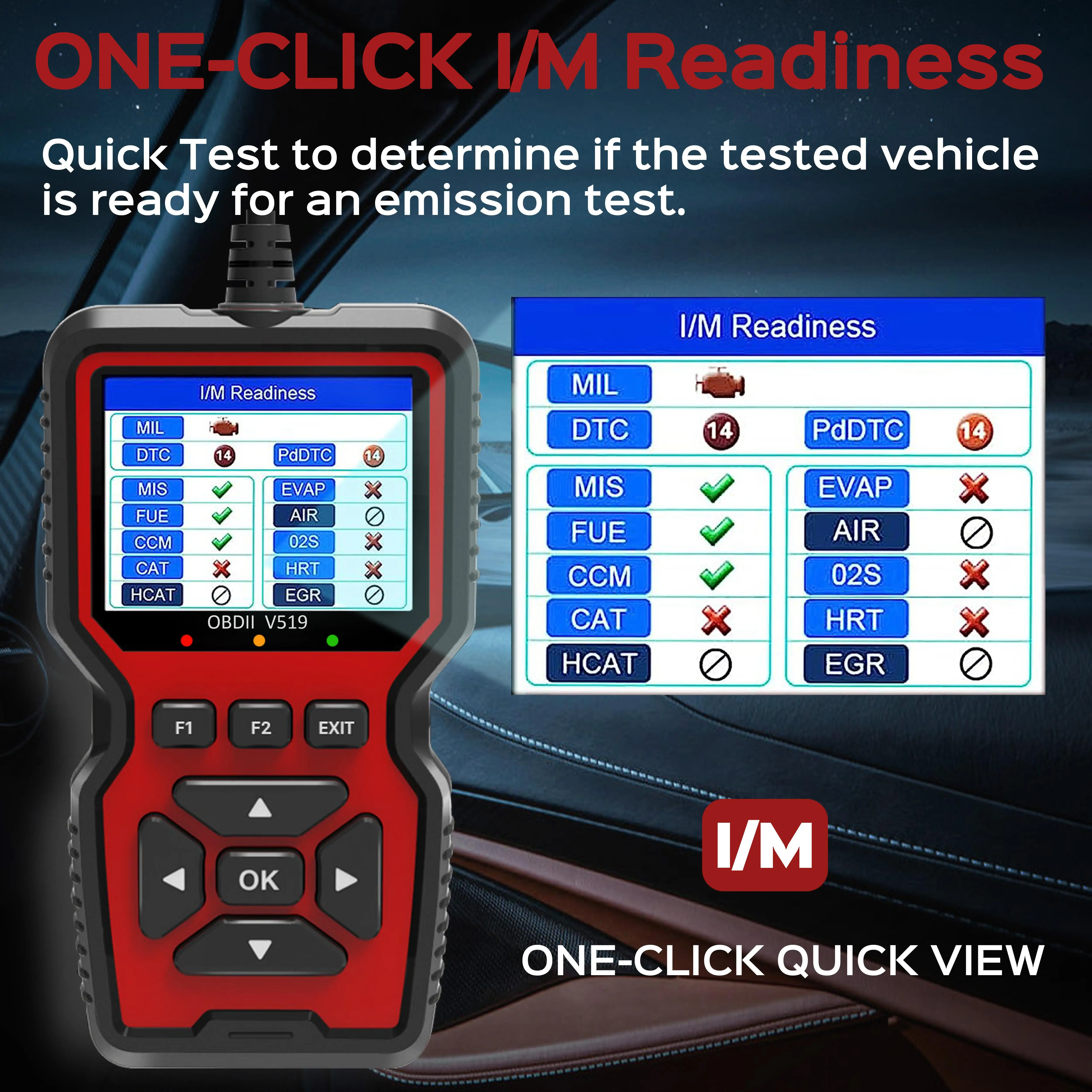 OBD2-Scanner, Live-Daten, professioneller Mechaniker, OBDII-Diagnosecode-Lesegerät für Check Engine Light V519
