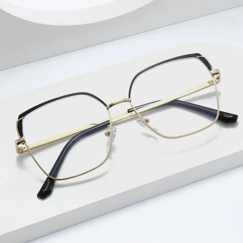 Metal Big Frame Square Anti-blue Light Glasses New European and American Fashion Color Matching Trend Glasses Frame