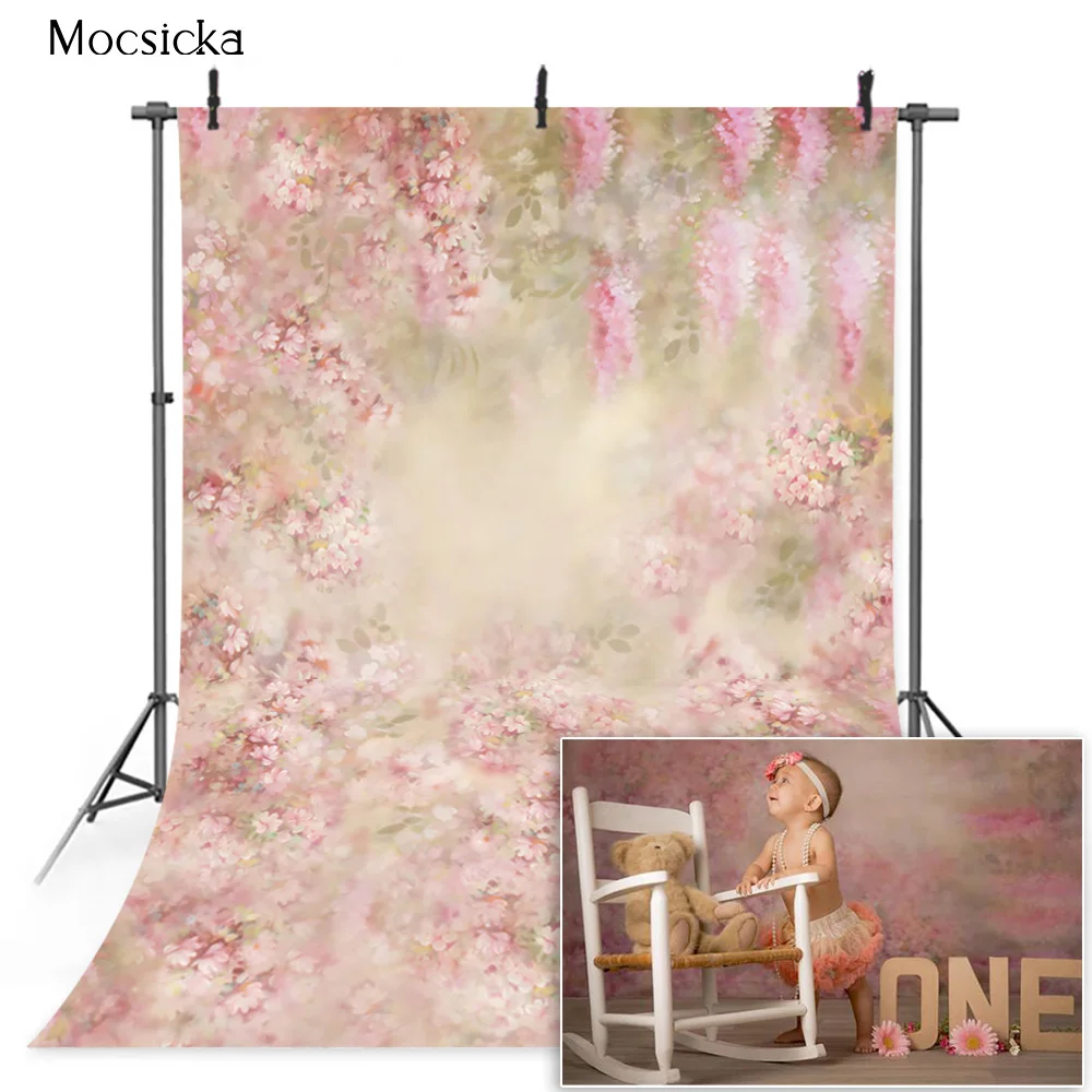 Mocsicka Abstract Texture Photography Background Child Portrait Photo Wallpaper Spring Floral Decoration Studio Photo Backdrop