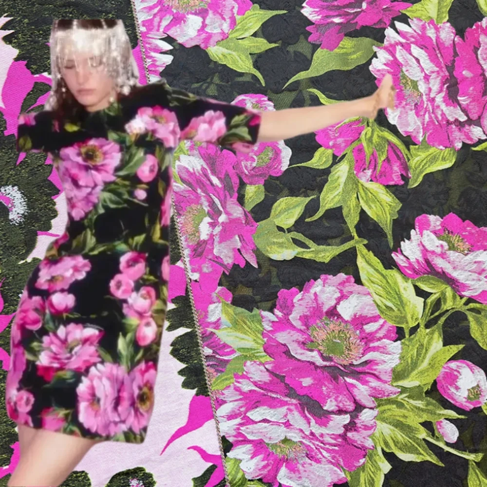 

Жаккардовая платье с темным рисунком, комплект ветровки, женский костюм, модная ткань, ткань для шитья своими руками, полиэстер, материал