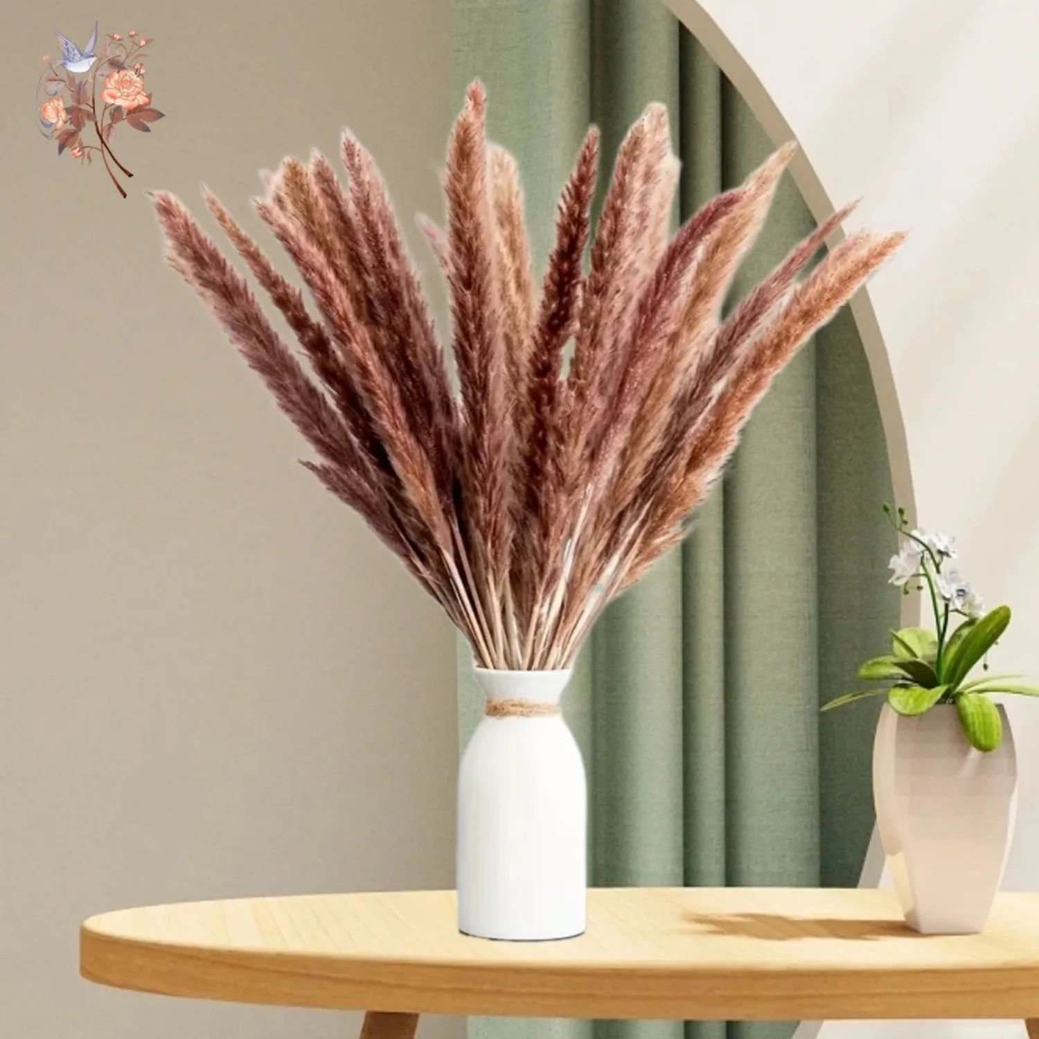 

Natural Fluffy Pampas Grass Bouquets Home Wedding Party Decoration Dried Reeds Artificial Flowers Living Room Vase Arrangements