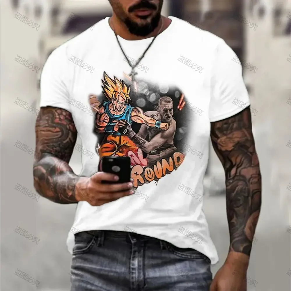 Vegeta Dragon Ball Z Men's T-shirt Goku Majin Buu O-collar Summer Short Sleeved Cool Trend 110-6XL Saiyan Harajuku Oversized New