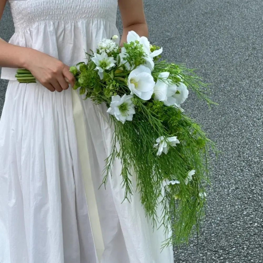 100cm Artificial Reed Grass Branches Real Touch Handmade Simulation Reed Grass Plants Elegant Realistic Fake Green Plants