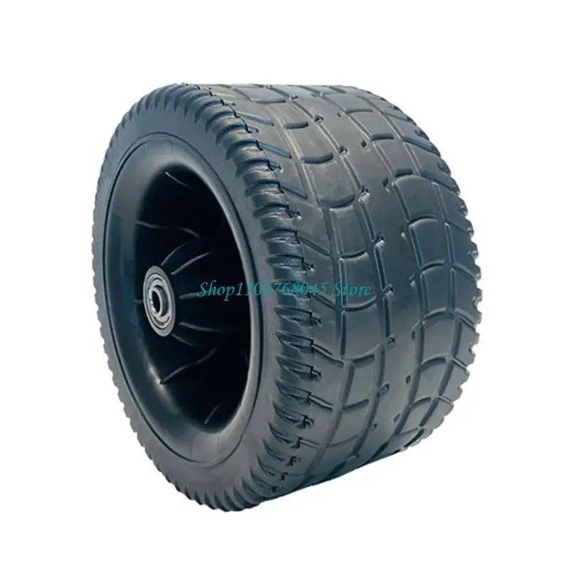 

R53F Shock Absorbing 7" Rubber Caster Wheel Bearing Equipped for Power Tool Outdoor Equipment Workshop Yard Foldable Wagon