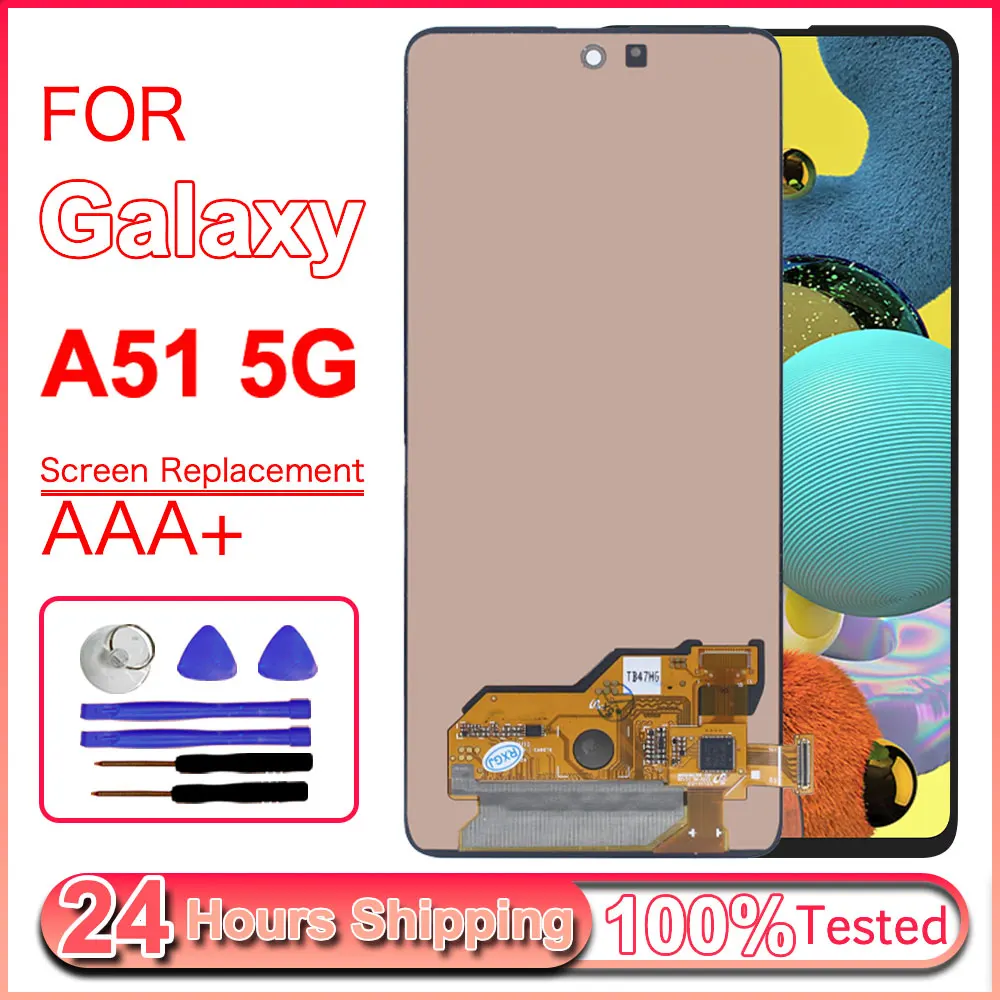 Super AMOLED LCD for Samsung Galaxy A51 5G LCD Display Touch Screen Digitizer Assembly Replacement for Samsung A51 5G A516 Phone