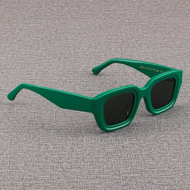 Lunettes de soleil en acétate avec visage vert pour hommes et femmes, lunettes de créateur, UV400, extérieur, fait à la main, tendance de la mode