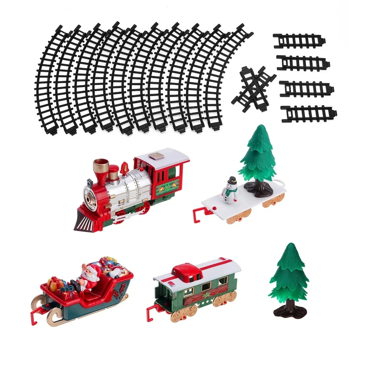 Christmas Train Set Simulation Head Electric Railway Train Set Christmas Train Set To Enjoy DIY Christmas Gifts For Kids