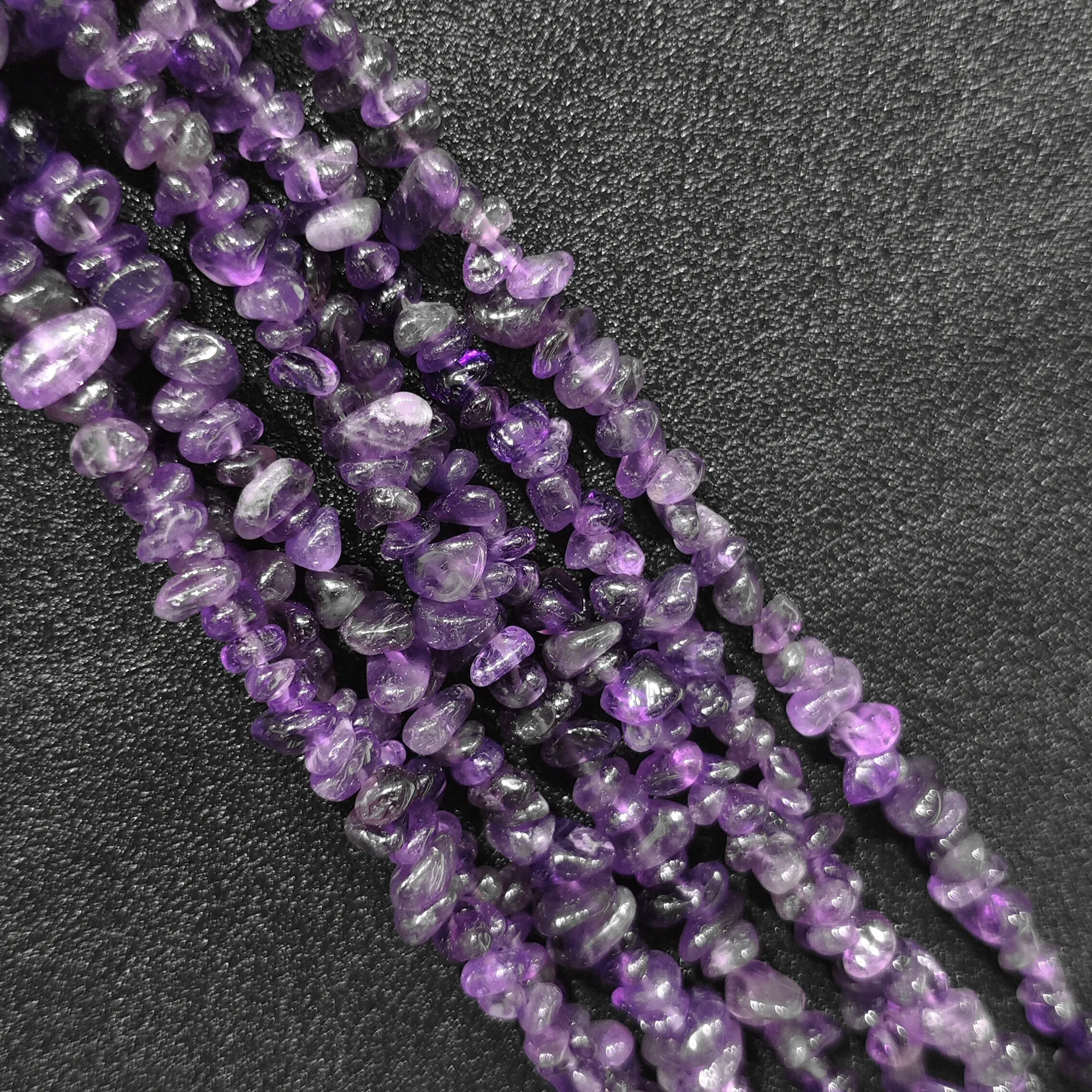 Natural Amethyst Chip Beads Strand Purple Quartz Freeform Loose Gemstone Nuggets Long Strand DIY Jewelry Making Supplies