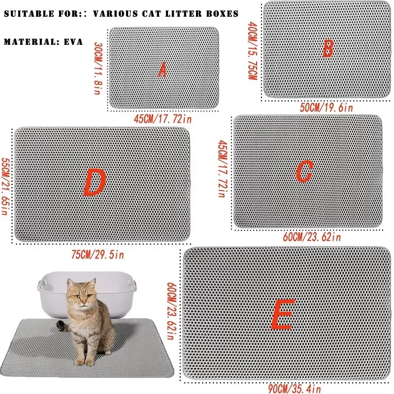 Katzenstreu-Matte Große Größe Wasserdichte Katzenstreu-Unterlage Haustier-Toilette Katzenstreu-Auffangmatte Rutschfeste Katzenklo-Unterlage Haustierprodukt – Detail 1