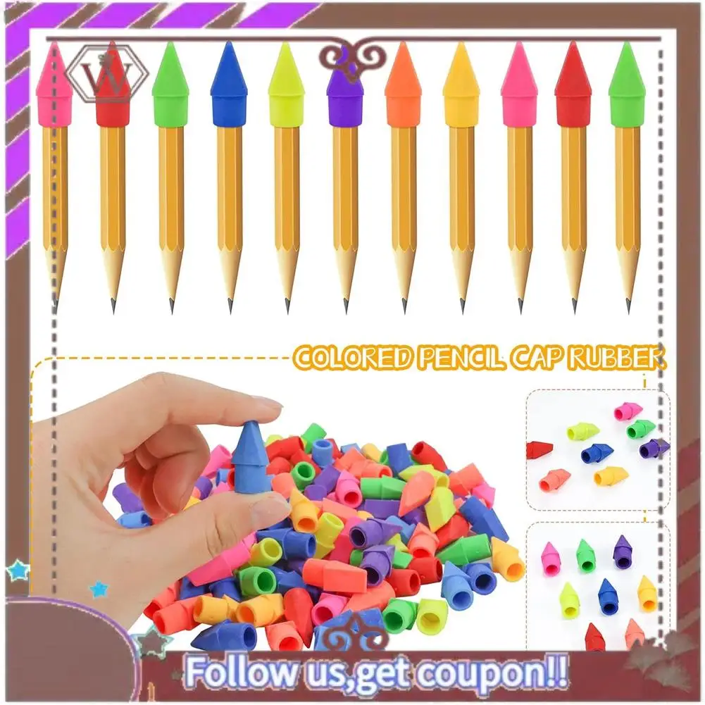 ABBG-500PCS Caps Pencil Erasers Chisel Shape Pencil Eraser Caps Erasers Latex Free Pencil Pencil Eraser Toppers