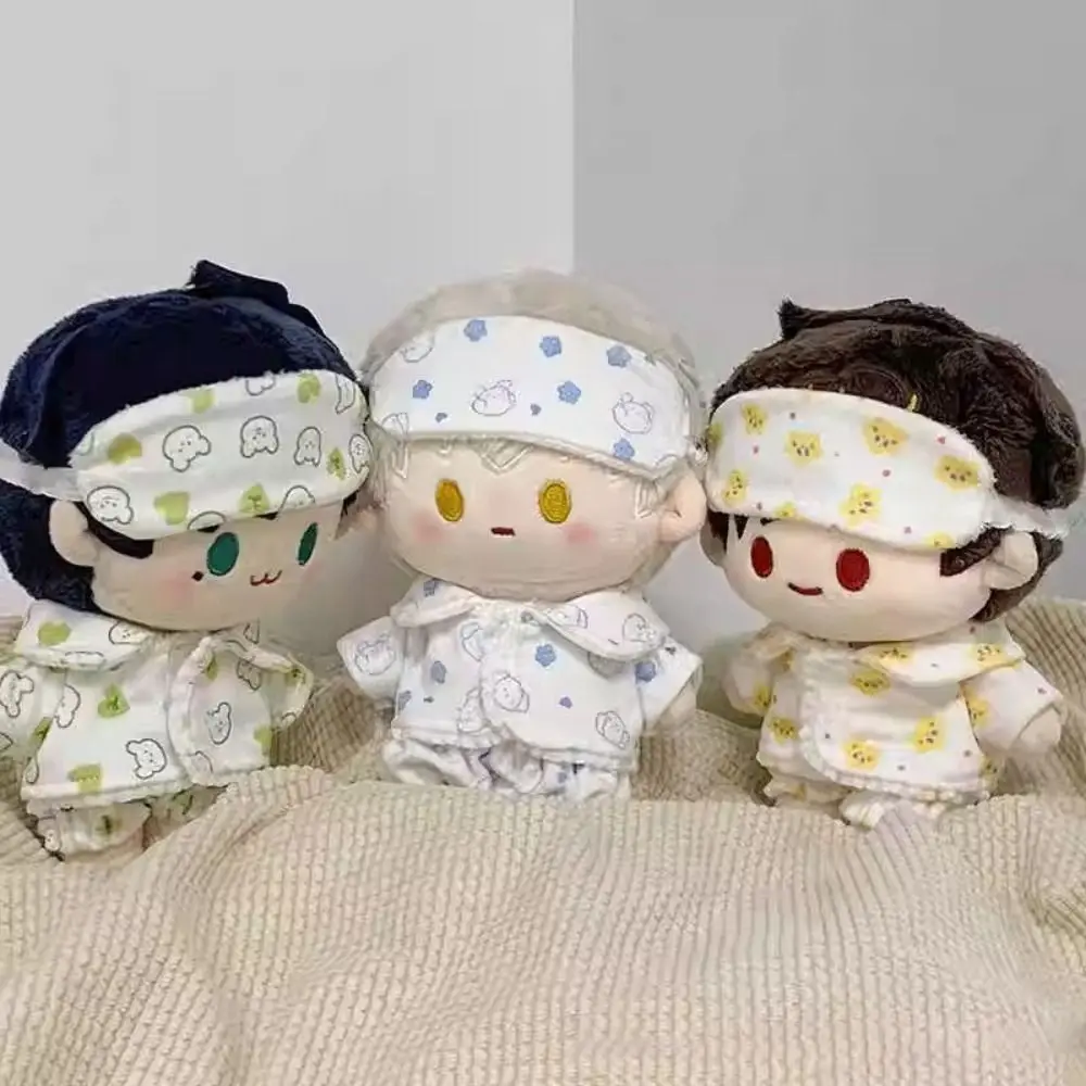 15 Cm/20 Cm Katoenen Pop Pyjama Cartoon Met Oogmasker Pop Slaap Kleding Gevuld Katoen Vervanging Badjas poppen Accessoires