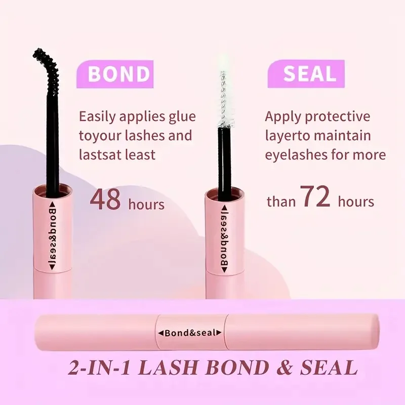 72時間超強力ホールドラッシュボンドとシールグルー、DIYクラスターまつげ用の2 in 1ラテックスフリー防水グルー、つけまつげセット
