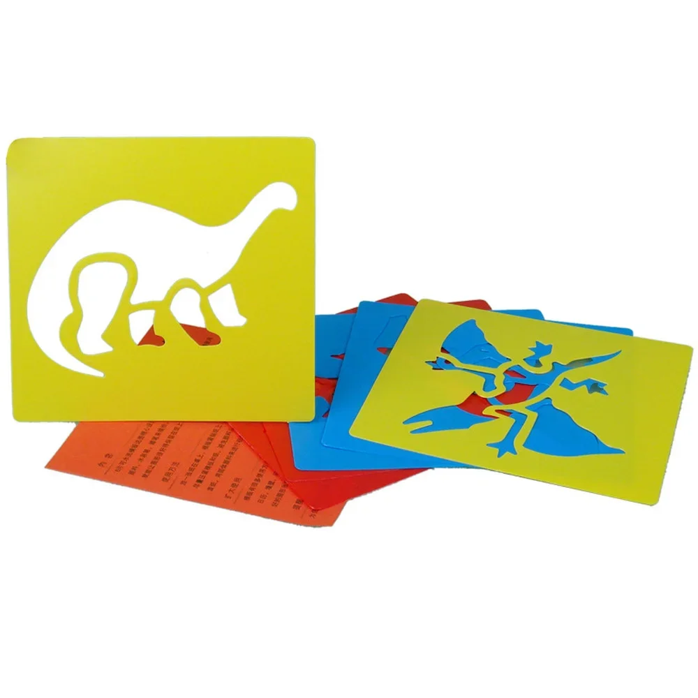 DIY Children's Painting Dinosaur Animal Car Template Pattern Stencils Suit Kids Painting Early Children Educational Toy Gift New