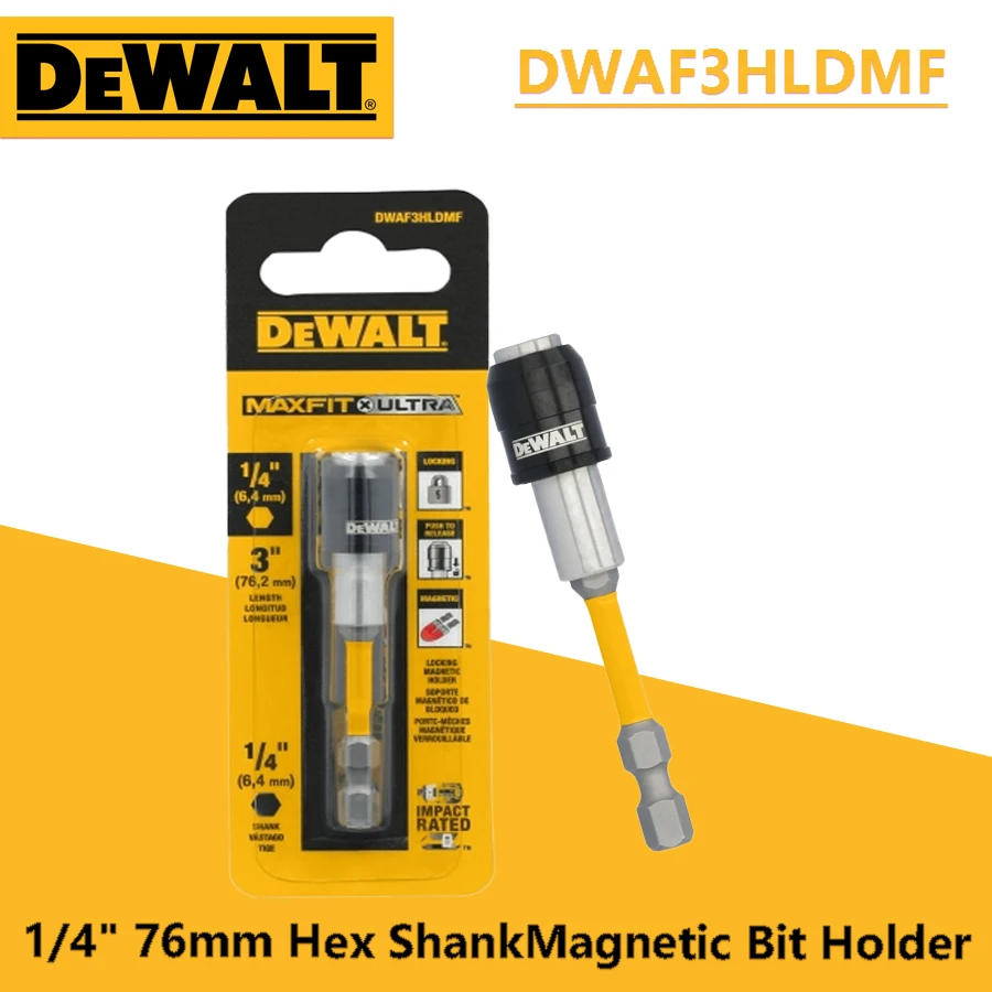 

DEWALT DWAF3HLDMF Magnetic Bit Holder 1/4" 76mm Hex Shank Shaft Magnetic Screw Drill Power Tool Accessories