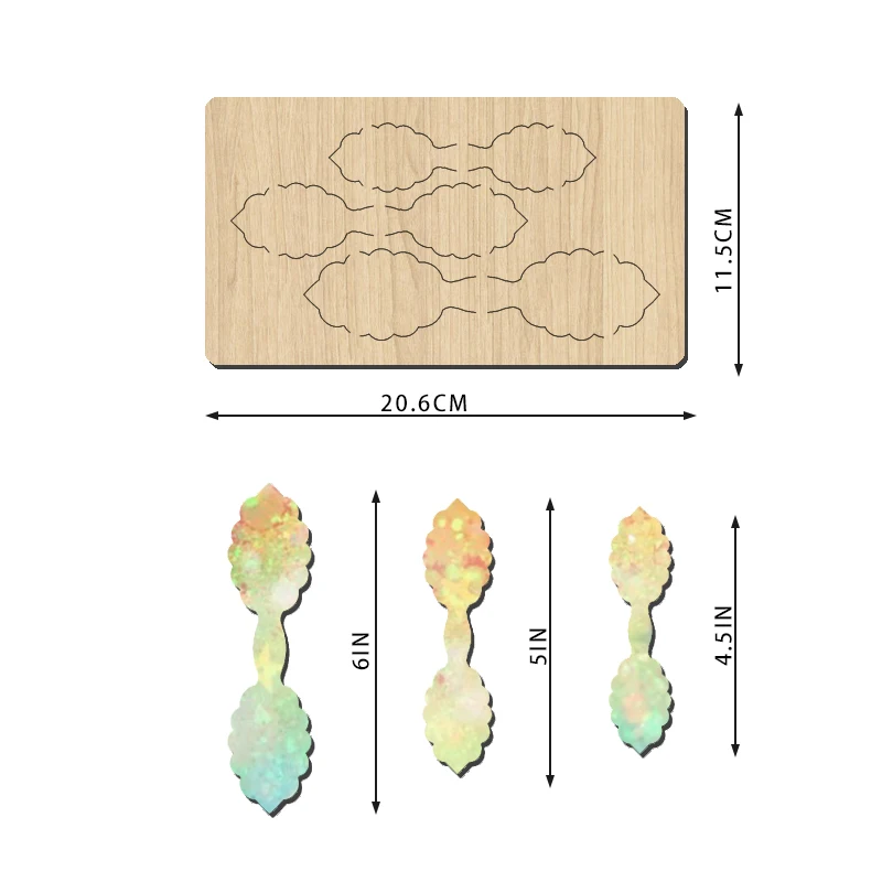 

SIZZIXDIES 1piece 4.5-inch 3-layer bow hairpin wooden cutting dies suitable for most machines