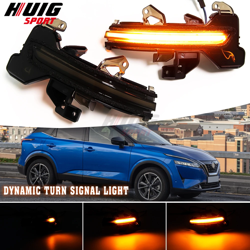 

LED Dynamic Turn Signal Light Side Wing Mirror Sequential Indicator Lamp Fit For Nissan X-Trail /Rogue T33 2021 2022 2023