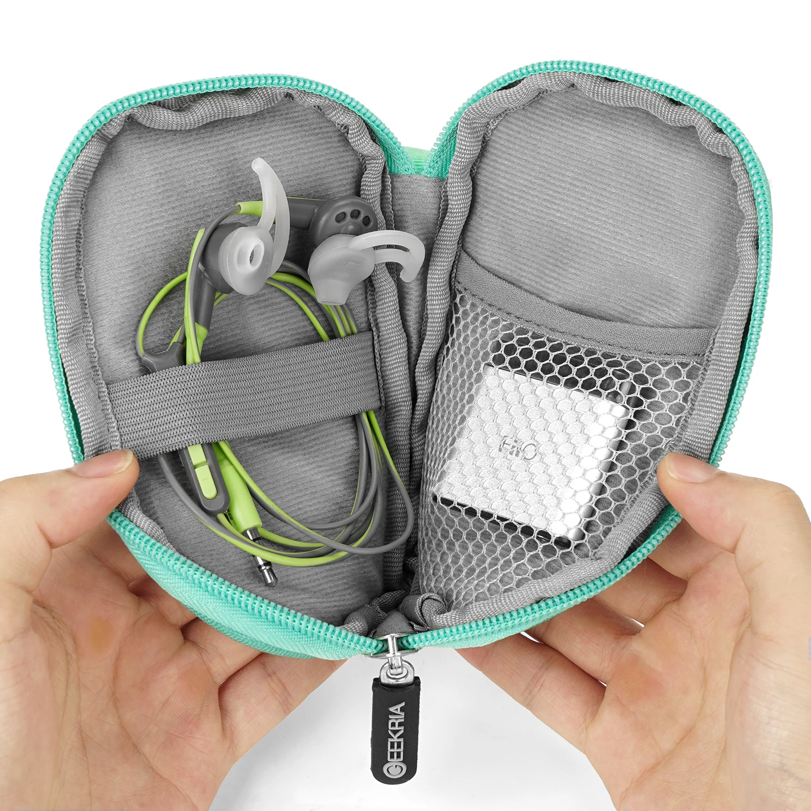 Geekria Shield Pouch for Earbuds / Headphone Organizer Bag / Pocket Earphone Case / Universal Headphone Protective Pouch / Coin