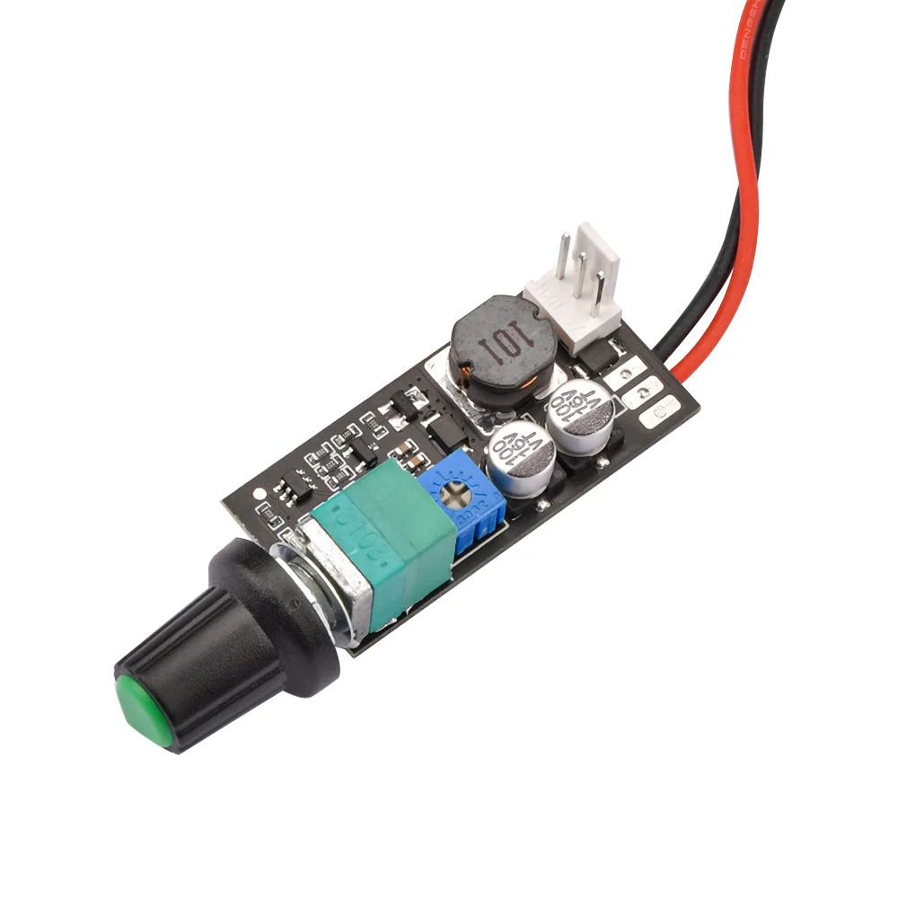 1A ปรับ PWM 2/3สายพัดลมควบคุมความเร็วโมดูลพร้อมสวิตช์ลูกบิดมอเตอร์บอร์ดควบคุมสามารถปิดได้