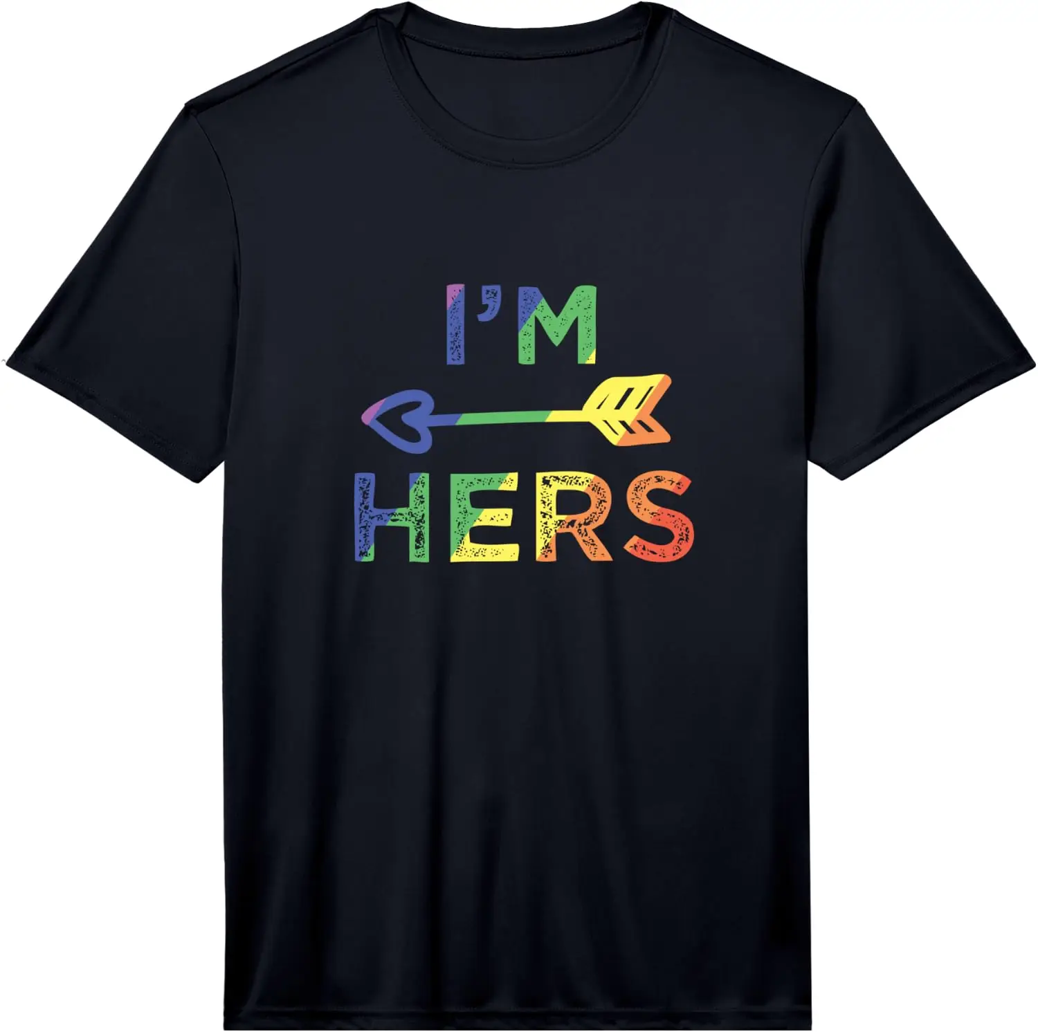 Mens Lesbian Couple I'm Hers She's Mine Matching LGBT Pride Performance T-Shirt 100% Cotton Trendy Y2K Short-Sleeve Tee – Soft,