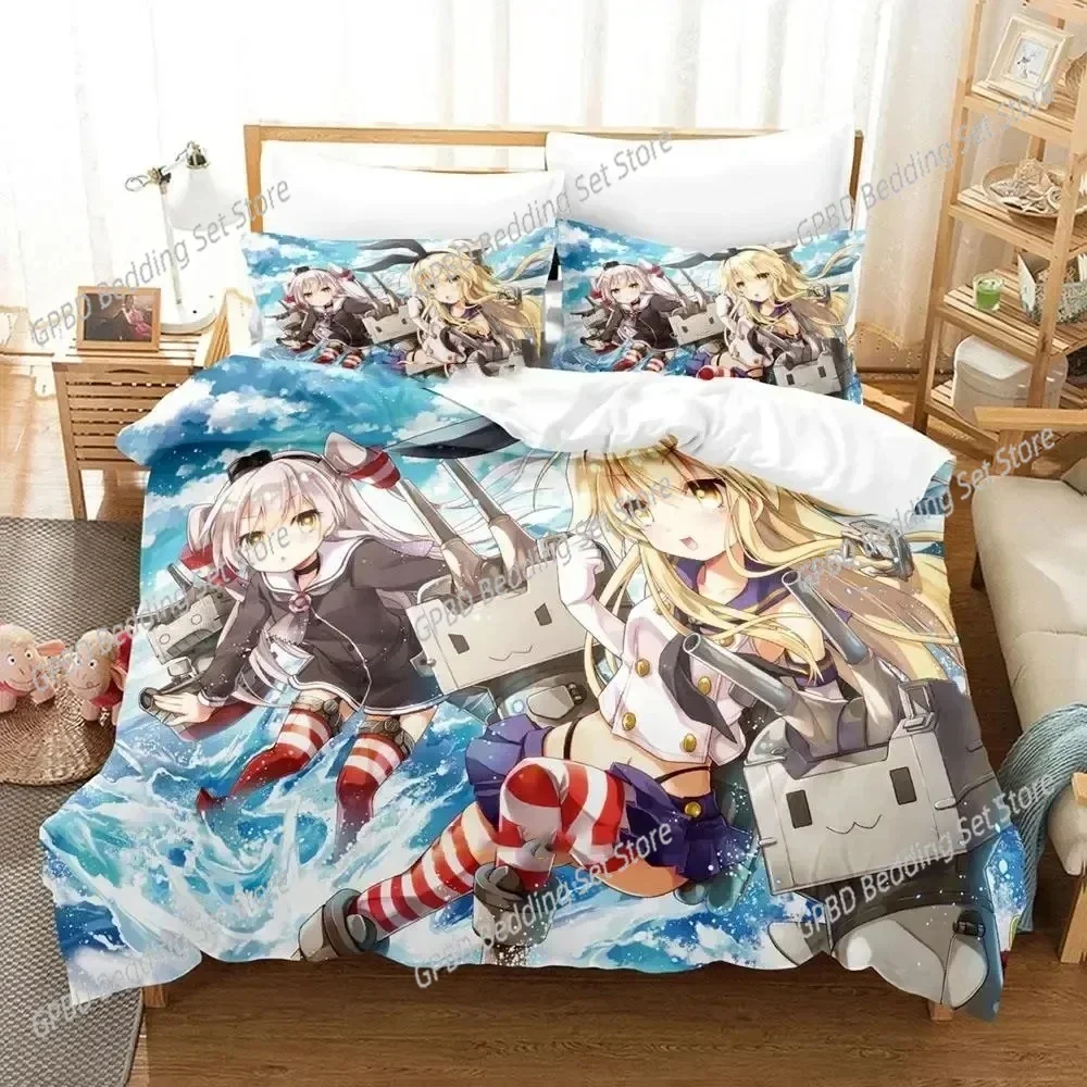 

Anime Kantai Collection Comfortable Duvet Quilt Cover Pillowcase Bedding Set Children Bedroom Decoration Home Textile