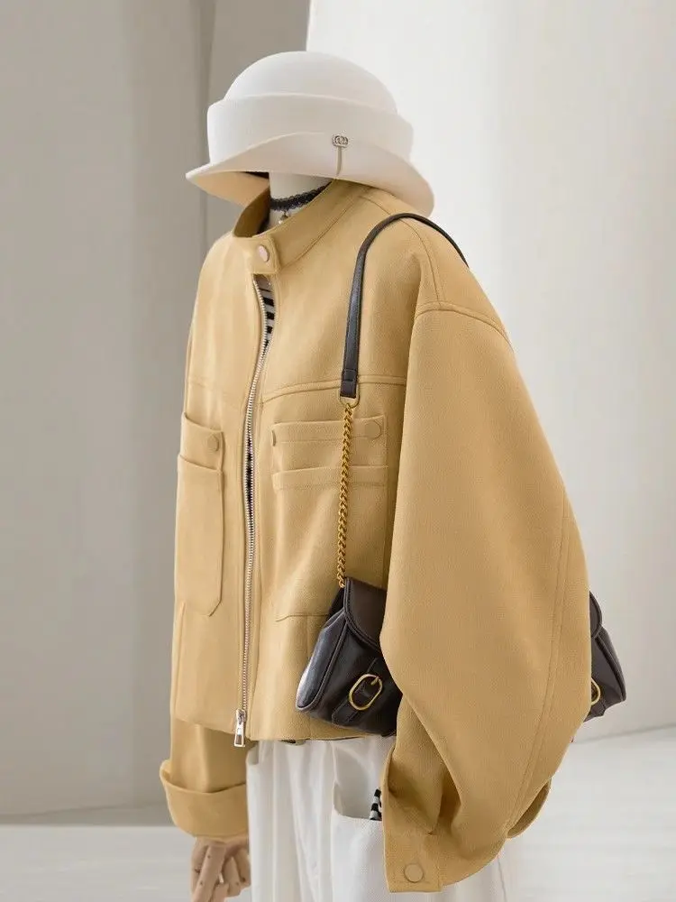 

Design Retro Jacket for Women's Spring and Autumn 2025 Short Casual Stand Up Collar Short Jacket New Loose Top