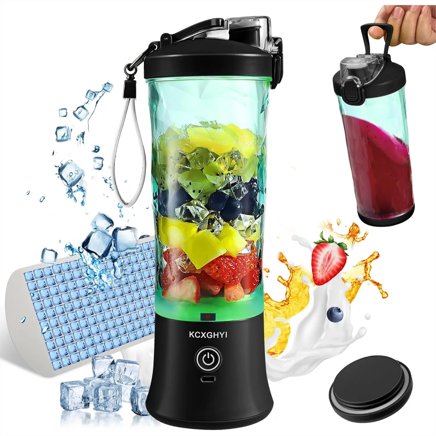 

Portable Blender for Smoothies, 20 oz, 304 Stainless Steel Blades, 150W, USB Rechargeable, for Travel and Outdoor
