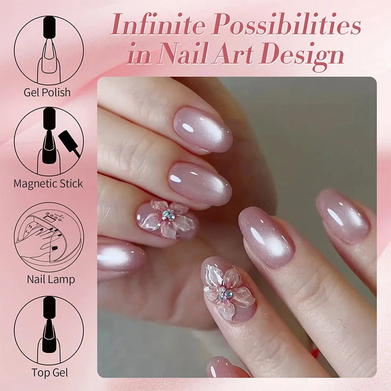 BORN PRETTY 1 Bottle 10ml Dried Rose Moon Light Cat Magnetic Gel ultra Shine Soak Off UV Gel Nail Art Varnish
