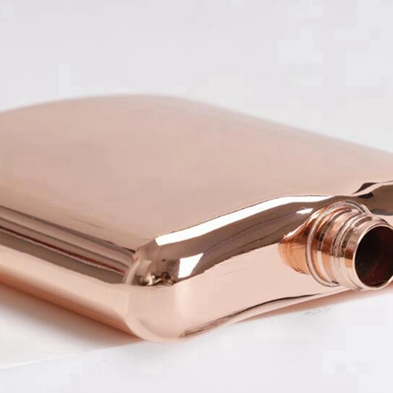 2X Rose Gold 6 Oz Stainless Steel Vodka Hip Flask Flask For Alcohol Bottle Liquor Whiskey Bottle Groomsmen Gifts