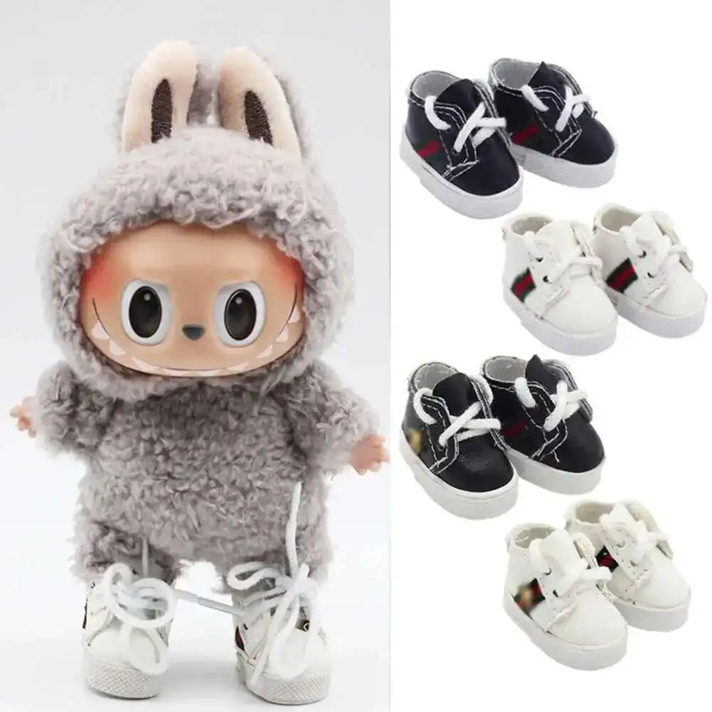 Chaussures de sport pour poupées Labubu 4x1.8cm, plusieurs Styles, bricolage pour poupée Labubu, chaussures en tissu en cuir