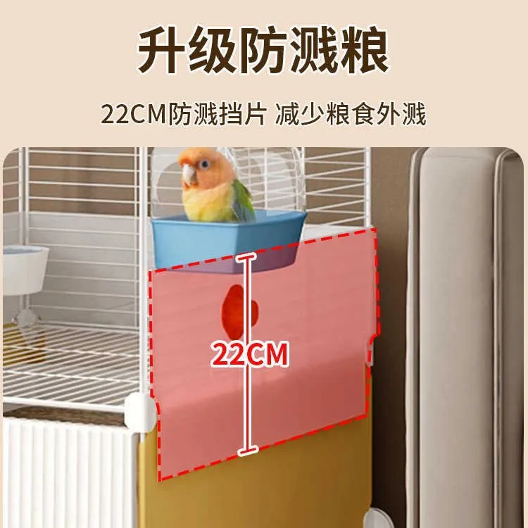 Luxury Bird Cage for Large Parrots Macaws Cockatiels Budgies Lovebirds Sun Conures with Splash-Proof Design and Spacious