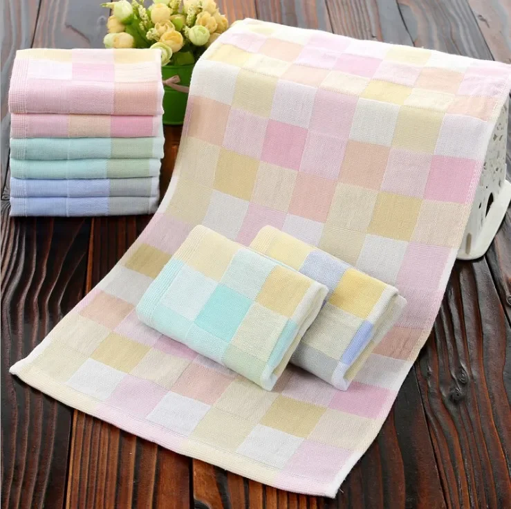 27x50cm 100% Pure cotton gauze free cotton child towel Hand Towel wholesale Home Cleaning Face for baby for Kids High Quality