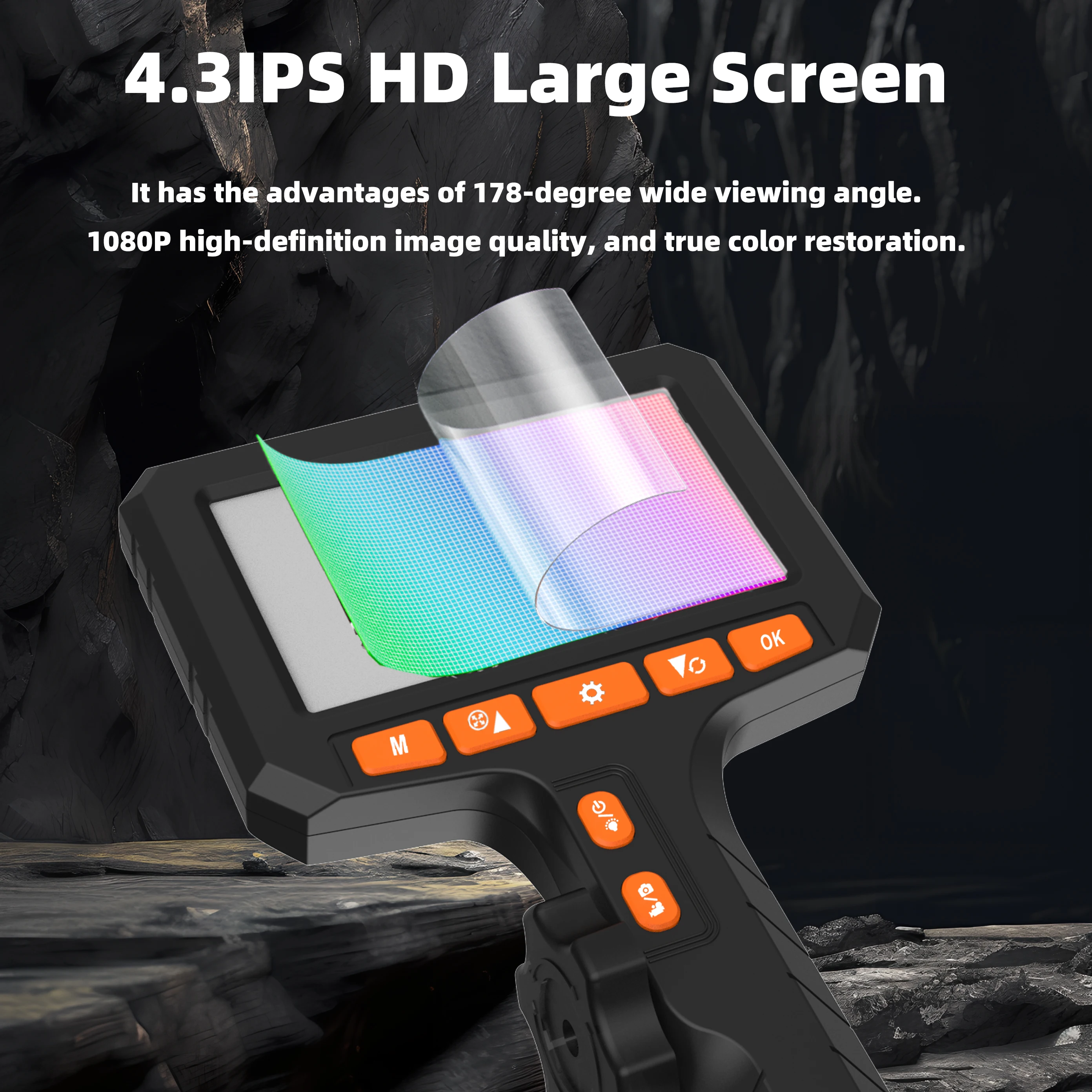 Rotatif bidirectionnel HD 3,9/6,2 mm 360 °   Inspection industrielle d'endoscope de caméra d'endoscope de tuyauterie avec l'écran IPS de 4,3 pouces