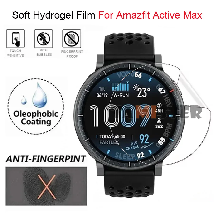 Screen Protector For Amazfit Active Max Antiscratch Soft TPU Hydrogel Protective Film For Amazfit Active Max Accessory Not Glass