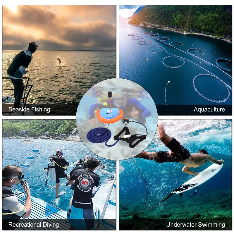 15M 7H Scuba Diving  Portable Recreational Snorkeling Fishing Underwater Breathing System