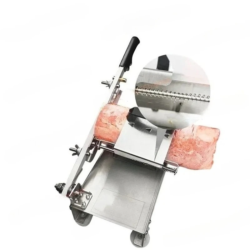 Manual Frozen Lamb Roll Slicer Commercial Meat Cutting Machine for Small Restaurant Catering