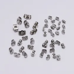 100pcs/lot Stainless Steel Earring Backs Stopper Earnuts Stud Earring Back Supplies For Jewelry Findings Making DIY Accessories