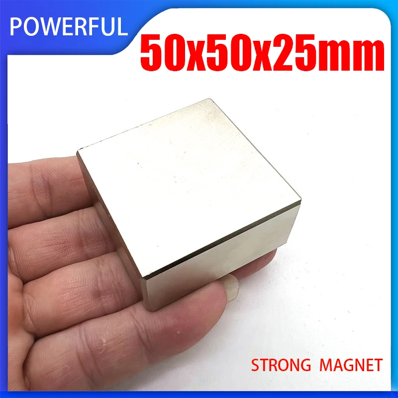 1 pz 50x50x25mm magnete al neodimio N35 NdFeB Block Super potente forte permanente magnetico imanes real muslimah