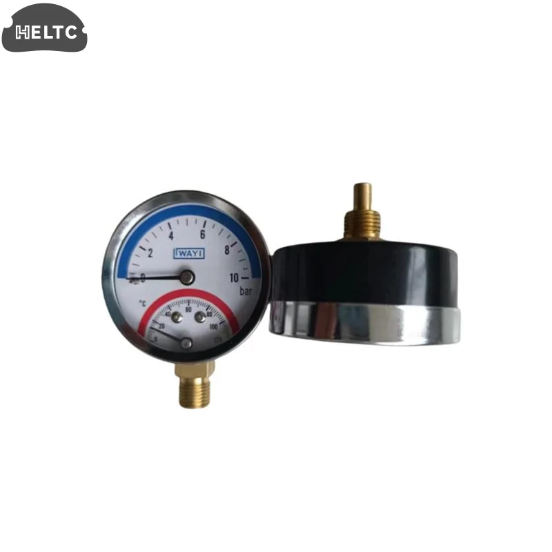 1 قطعة مقياس الضغط 2 في 1 و10 بار درجة الحرارة وقياس الضغط درجة الحرارة 0-120 ° C مقياس درجة الحرارة والضغط