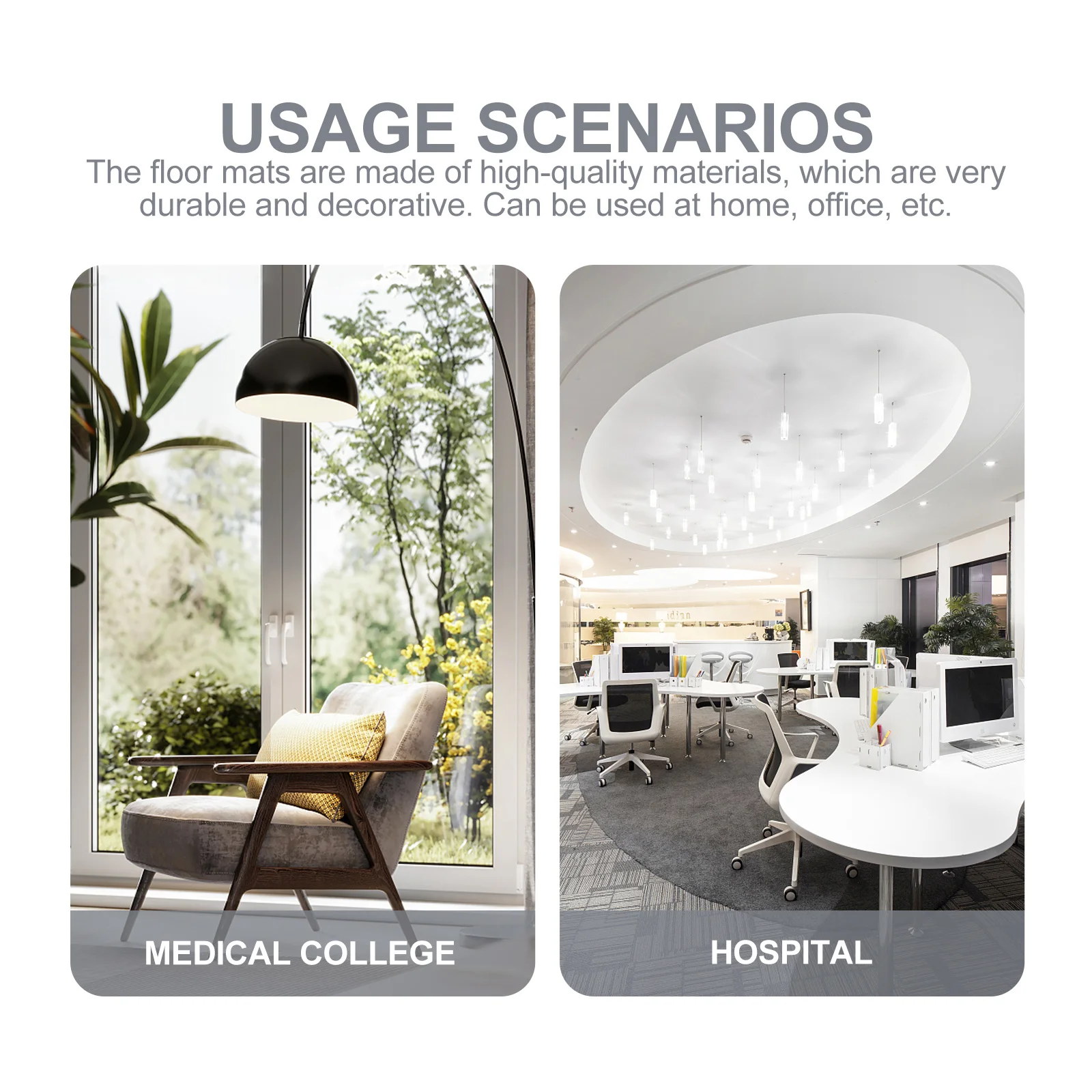 حصيرة أرضية المكتب غير قابلة للانزلاق من البوليستر السميك لحماية كرسي الألعاب المكتبي والحمام المطبخ #6